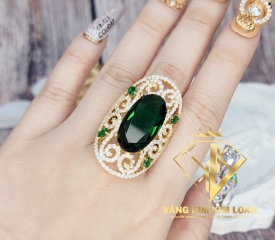 Nhẫn hột chủ xanh Oval