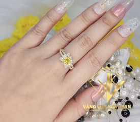 NHẪN HOA ĐÁ VÀNG 