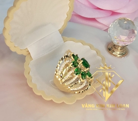 NHẪN HOA ĐÁ XANH 
