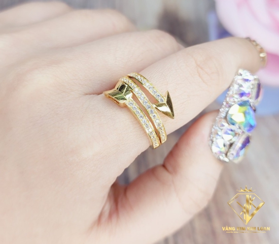 Nhẫn kiểu vàng 18k mũi tên 