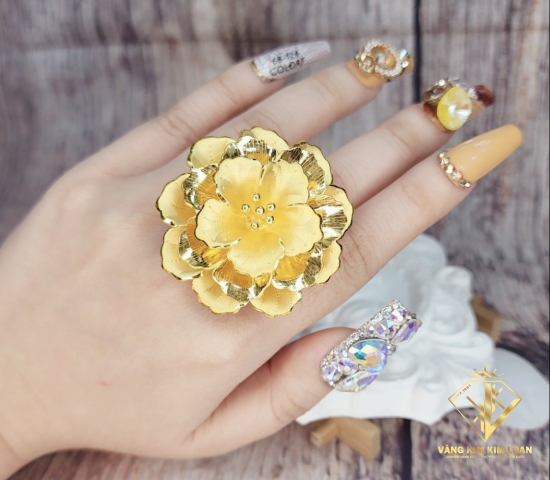 NHẪN HOA MAI 5 CÁNH 3 TẦNG 
