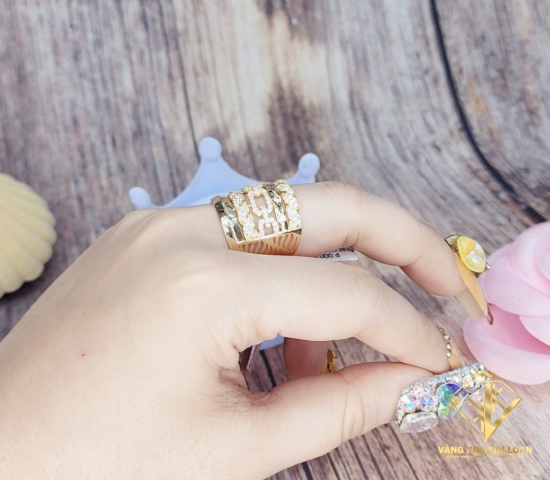 Nhẫn kiểu hình báo đính đá trắng 