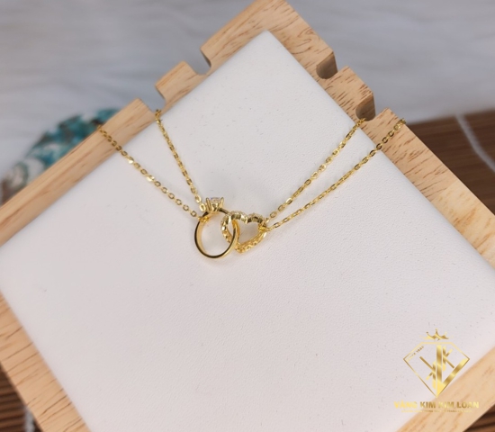 Vòng dây đôi nhẫn lồng trái tim